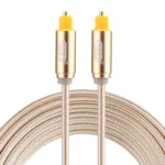 EMK 2m OD4.0mm Gold Plated Metal Head Woven Line Toslink Male to Male Digital Optical Audio Cable
