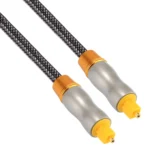 2m OD6.0mm Gold Plated Metal Head Woven Line Toslink Male to Male Digital Optical Audio Cable - Image 2
