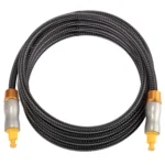 2m OD6.0mm Gold Plated Metal Head Woven Line Toslink Male to Male Digital Optical Audio Cable - Image 3