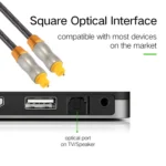 2m OD6.0mm Gold Plated Metal Head Woven Line Toslink Male to Male Digital Optical Audio Cable - Image 4