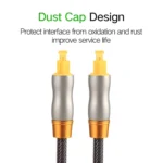 2m OD6.0mm Gold Plated Metal Head Woven Line Toslink Male to Male Digital Optical Audio Cable - Image 5
