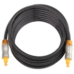 5m OD6.0mm Gold Plated Metal Head Woven Line Toslink Male to Male Digital Optical Audio Cable - Image 3