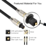 5m OD6.0mm Nickel Plated Metal Head Toslink Male to Male Digital Optical Audio Cable - Image 4