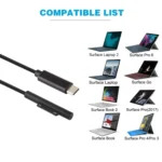 USB-C / Type-C to 6 Pin Magnetic Male Laptop Power Charging Cable for Microsoft Surface Pro 7 / 6 / 5 , Cable Length: about 1.5m - Image 5