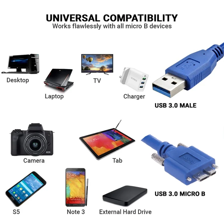 PC0825_4.webp USB 3.0 Micro-B Male to USB 3.0 Male Cable, Length: 60cm - Image 5