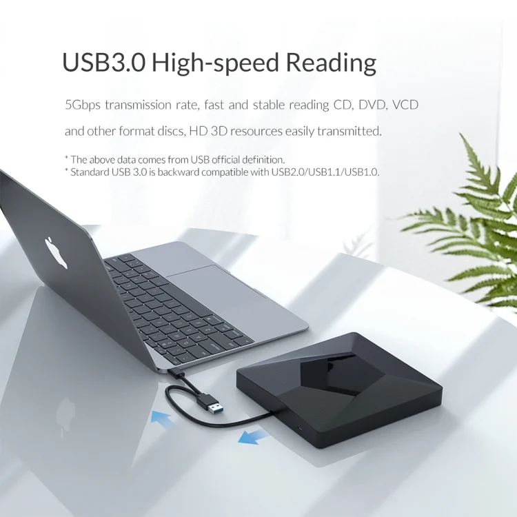 PC0874_8.webp ORICO DVD-XD007 Portable USB 3.0 Interface External CD DVD Optical Drive CD/DVD-RW Recorder - Image 9