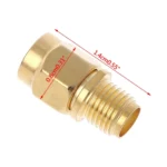 Straight Gold Plated RP-SMA Male to SMA Female Adapter - Image 4
