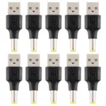 10 PCS 5.5 x 2.5mm Male to USB 2.0 Male DC Power Plug Connector