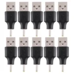 10 PCS 2.5 x 0.7mm Male to USB 2.0 Male DC Power Plug Connector
