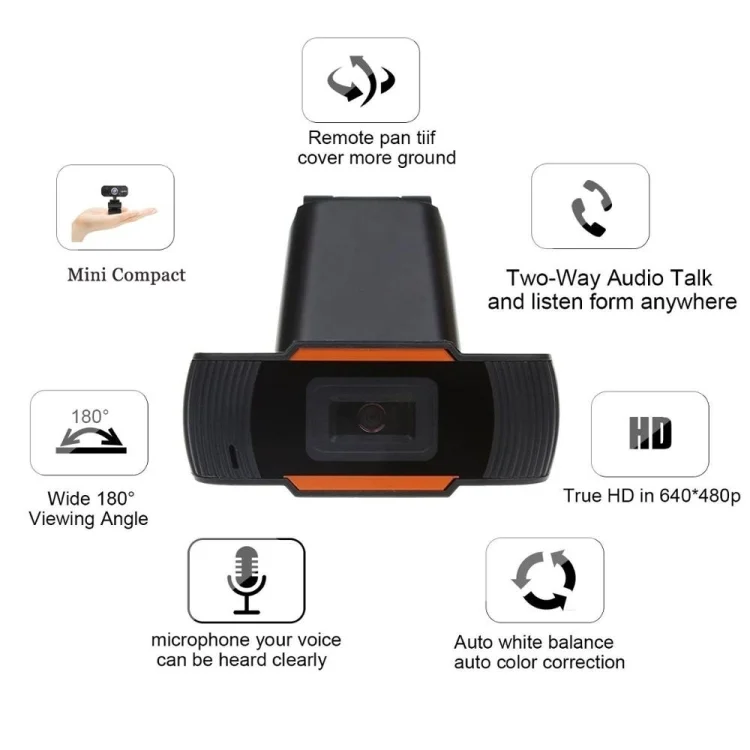 PC0953_8.webp HD 720P Rotatable Computer Camera USB Webcam PC Camera for Skype / Android TV - Image 9