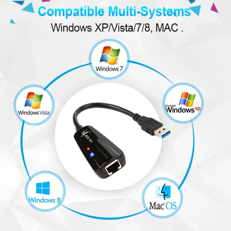 PC0956_5.webp DIE WU TXA042 Realtek 8153 USB 3.0 to Gigabit Ethernet RJ45 LAN 10/100/1000Mbps Network Card Adapter - Image 6