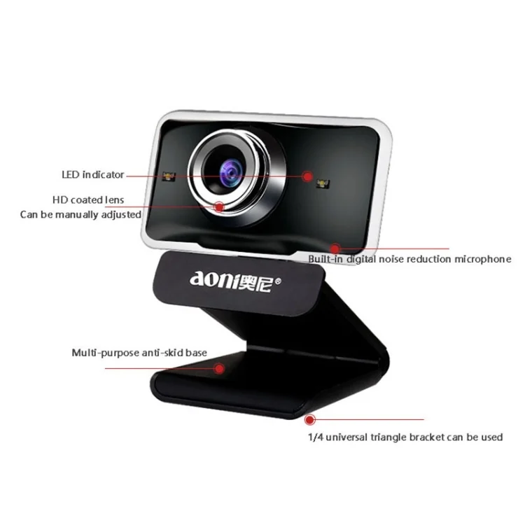 PC0978_2.webp aoni C11 720P 150-degree Wide-angle Manual Focus HD Computer Camera with Microphone - Image 3