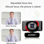 aoni C11 720P 150-degree Wide-angle Manual Focus HD Computer Camera with Microphone - Image 6