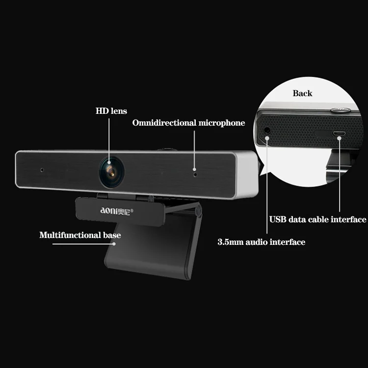 PC0980_3.webp aoni C90 1080P HD Business Smart Computer Camera with Microphone - Image 4