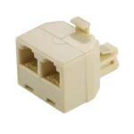 RJ11 Dual Ports Desktop Telephone Extension Cable Extender Connector Adapter - Image 2