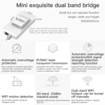 VONETS VAP11AC 5G / 2.4G Mini Wireless Bridge with Fan Version 300Mbps + 900Mbps WiFi Repeater, Support Video Surveillance & Control(White) - Image 11