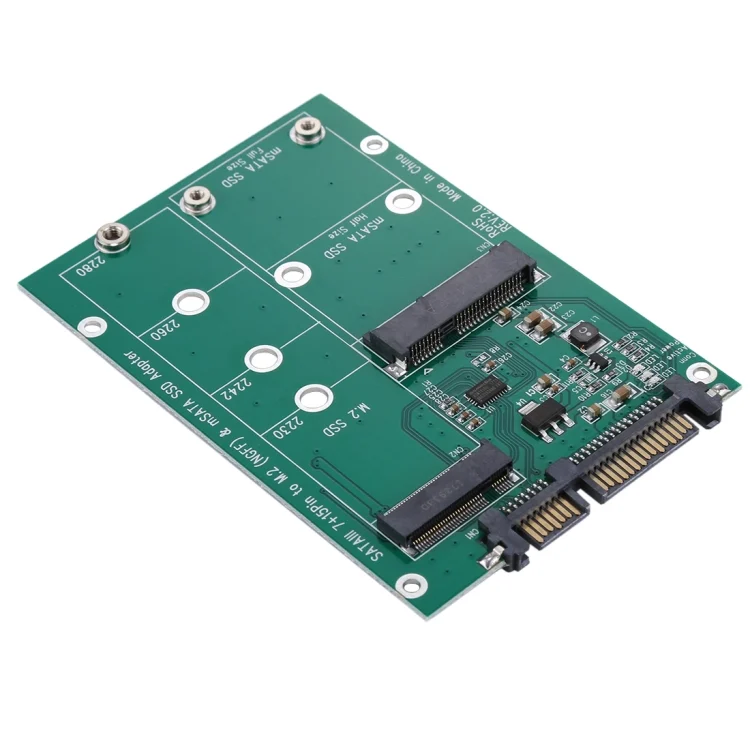 PC1118_5.webp M.2 NGFF & mSATA SSD to SATA III 7+15 Pin Adapter Converter - Image 6