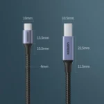 Ugreen Type-C / USB-C to Type-B Printer Nylon Braid Connect Data Cable, Length: 1.5m - Image 2