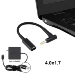 4.0 x 1.7mm Elbow to USB-C / Type-C Adapter Nylon Braid Cable - Image 5