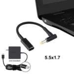 PD 100W 18.5-20V 4.8 x 1.7mm Elbow to USB-C / Type-C Adapter Nylon Braid Cable - Image 5
