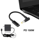 PD 100W 18.5-20V 5.5 x 2.5mm Elbow to USB-C / Type-C Adapter Nylon Braid Cable - Image 5
