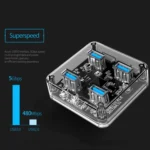 ORICO MH4U-100 USB 3.0 Transparent Desktop HUB with 100cm Micro USB Cable - Image 10