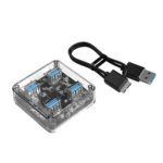 ORICO MH4U-30 USB 3.0 Transparent Desktop HUB with 30cm Micro USB Cable - Image 5