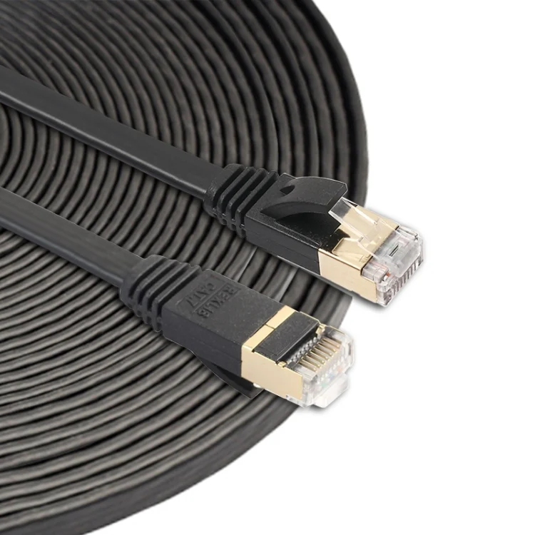 PC1242B.webp 15m CAT7 10 Gigabit Ethernet Ultra Flat Patch Cable for Modem Router LAN Network - Built with Shielded RJ45 Connectors - Image 1