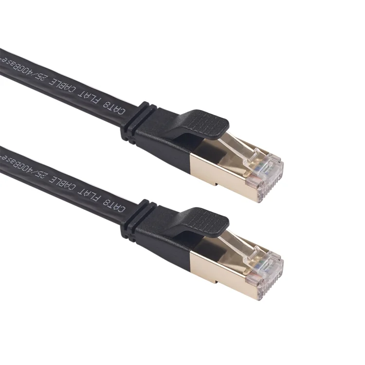 PC1292.webp CAT8-2 Double Shielded CAT8 Flat Network LAN Cable, Length: 0.5m - Image 1