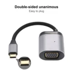 4K UHD USB-C / Type-C to VGA + PD Data Sync Adapter Cable - Image 5