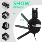 SADES AH-38 3.5mm Plug Wire-controlled E-sports Gaming Headset with Retractable Microphone, Cable Length: 2m - Image 3