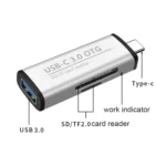 ADS-103 3 in 1 Type-C Male to USB 3.0 Female + SD / TF Card Slots OTG Adapter SD / TF Card Reader - Image 3