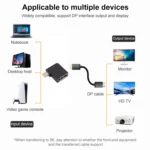 8K Mini DisplayPort Male to DisplayPort Female Elbow Adapter - Image 5