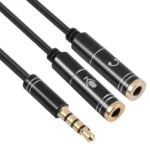 2 x 3.5mm Female to 3.5mm Male Adapter Cable - Image 2