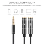 2 x 3.5mm Female to 3.5mm Male Adapter Cable - Image 4