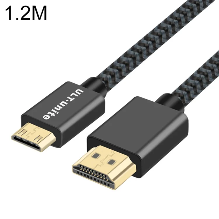 PC1677B.webp ULT-unite Gold-plated Head HDMI 2.0 Male to Mini HDMI Male Nylon Braided Cable, Cable Length: 1.2m - Image 1