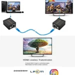 VGA Signal to RJ45 Signal Extender Transmitter + Receiver Converter Ethernet Cable, Transmission Distance: 60m - Image 6