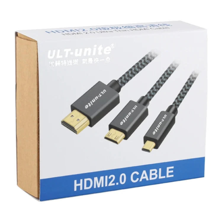 PC1699_B3.webp ULT-unite Gold-plated Head HDMI Male to Micro HDMI Male Nylon Braided Cable, Cable Length: 2m - Image 4