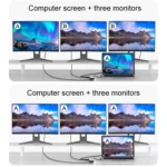 Z261 12 in 1 Elbow USB-C/Type-C to USB MST Smart Docking Station HUB Adapter - Image 6