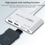 COMBO T-693 5 in 1 USB-C / Type-C to SD / TF / Micro SD Card Slot + USB 3.0 + USB 2.0Ports OTG HUB Card Reader - Image 3