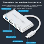 COMBO T-693 5 in 1 USB-C / Type-C to SD / TF / Micro SD Card Slot + USB 3.0 + USB 2.0Ports OTG HUB Card Reader - Image 5