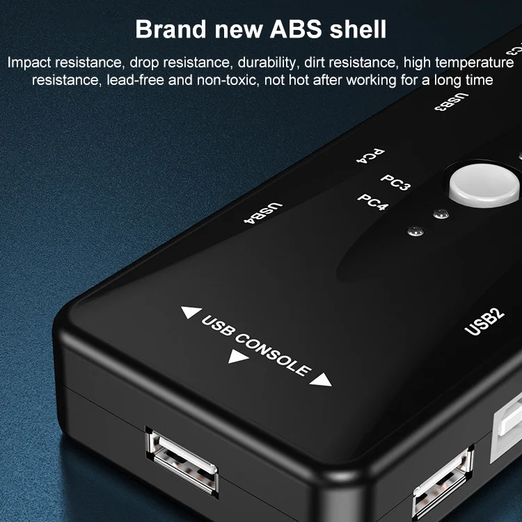 PC1785_5.webp KSW-401V 4 VGA + 3 USB Ports to VGA KVM Switch Box with Control Button for Monitor, Keyboard, Mouse, Set-top box - Image 6