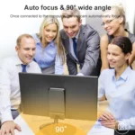 Landshine 90 Degree Wide-angle 2K USB Autofocus Computer Live Beauty HD Camera with Ring Light - Image 3