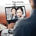 Landshine 90 Degree Wide-angle 2K USB Autofocus Computer Live Beauty HD Camera with Ring Light - Image 4