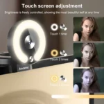 Landshine 90 Degree Wide-angle 2K USB Autofocus Computer Live Beauty HD Camera with Ring Light - Image 5