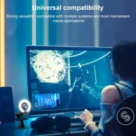 Landshine 90 Degree Wide-angle 2K USB Autofocus Computer Live Beauty HD Camera with Ring Light - Image 7