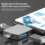 4 in 1 8 Pin + USB-C / Type-C Male to USB 3.0 + USB Female OTG Card Reader - Image 6
