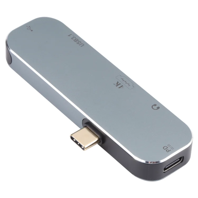 PC1923_1.webp 5 in 1 USB-C / Type-C Male to PD USB-C / Type-C Charging + 3.5mm AUX + 4K HDMI + USB 3.1 + USB Female Adapter - Image 2