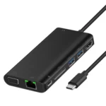 Onten 9591BD 8 in 1 USB-C / Type-C to PD USB-C / Type-C Charging + 100M Ethernet Port + Dual USB 3.0 + HDMI + VGA + SD Card Slot + 3.5mm AUX HUB