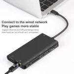Onten 9591BD 8 in 1 USB-C / Type-C to PD USB-C / Type-C Charging + 100M Ethernet Port + Dual USB 3.0 + HDMI + VGA + SD Card Slot + 3.5mm AUX HUB - Image 7